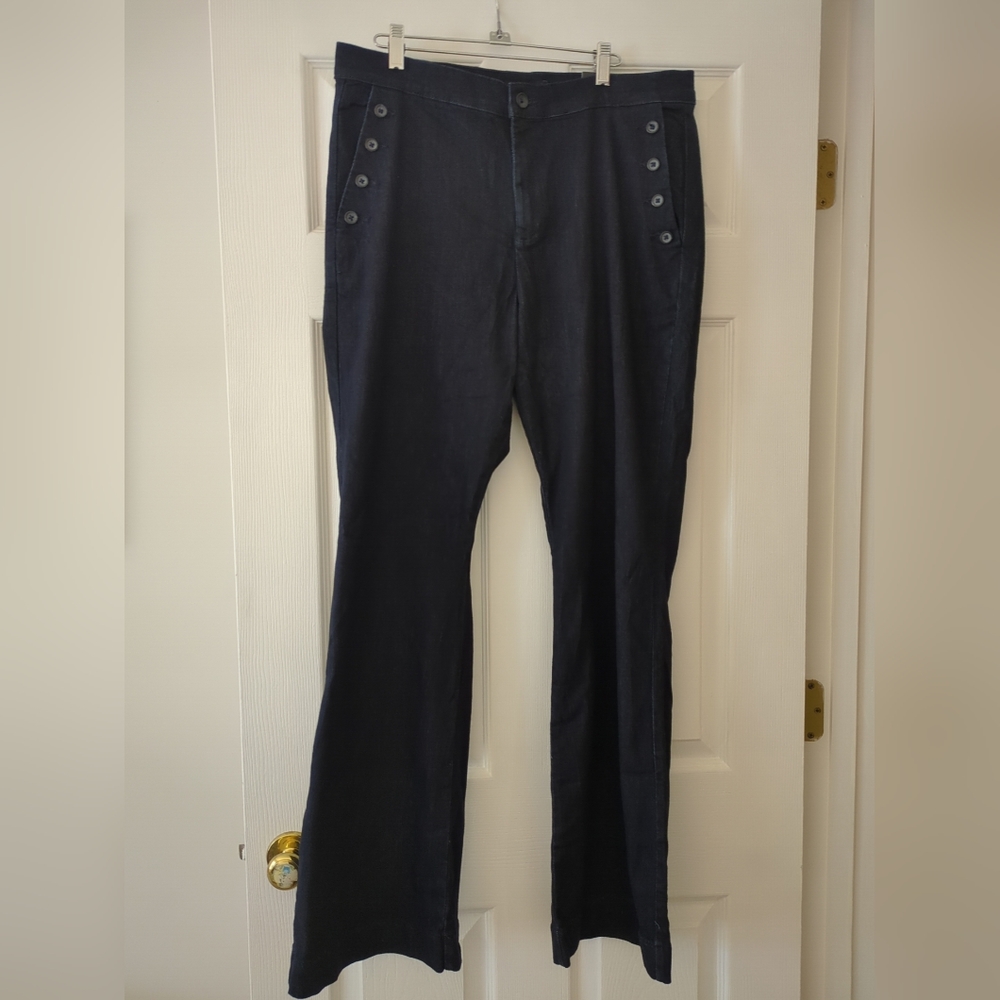 Banana Republic Flare Dark Wash High Rise Jeans Stretch Size 14